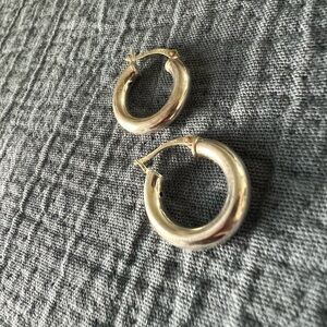 Chunky silver hoops